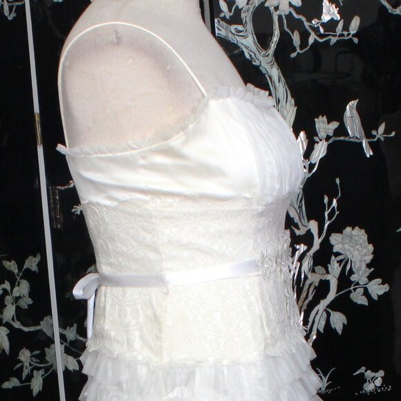 IVORY VINTAGE WEDDIND DRESS 18 - Picture 4 of 6
